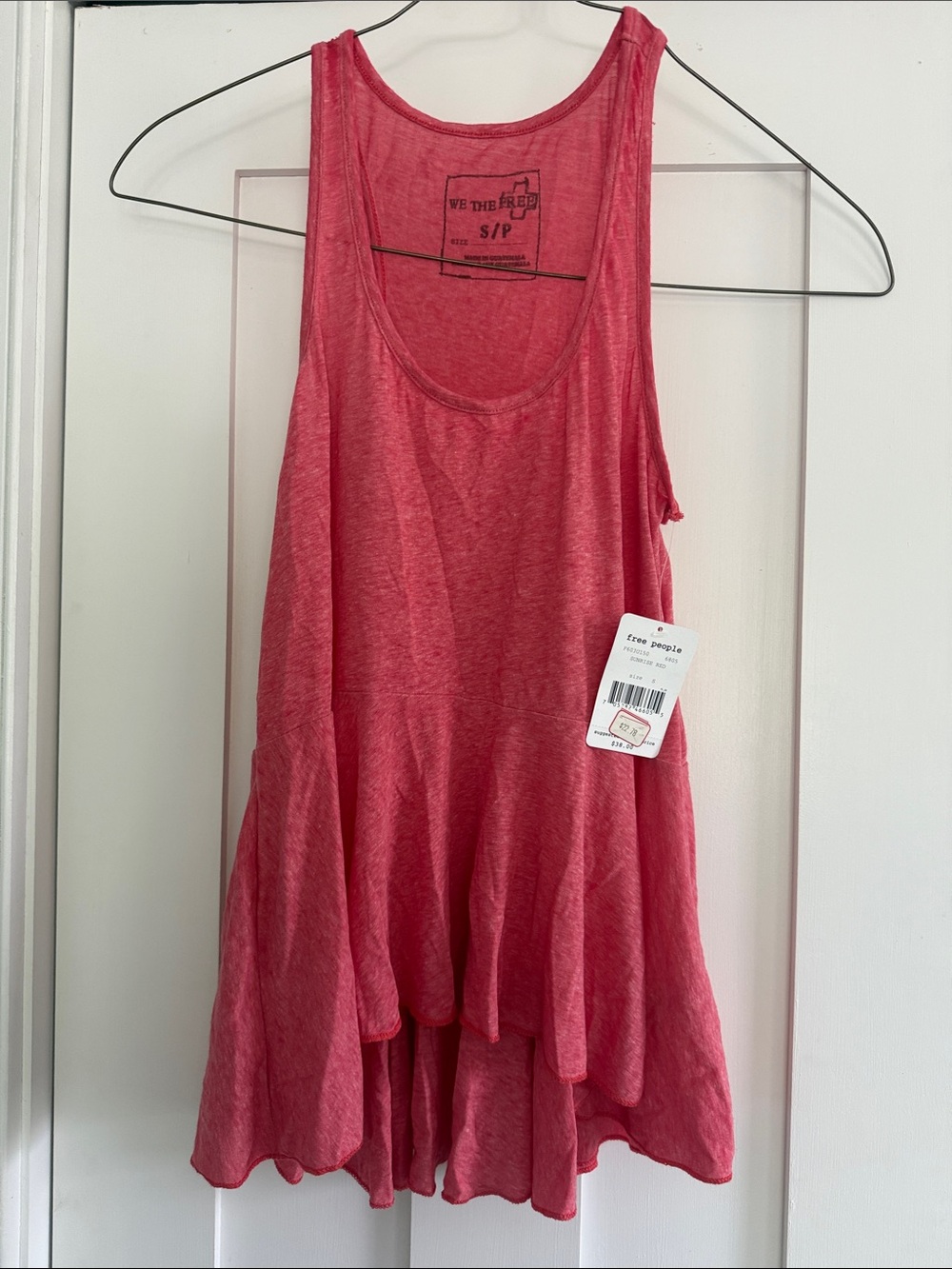 Free People Coral Pink Flowy Scoop Tank